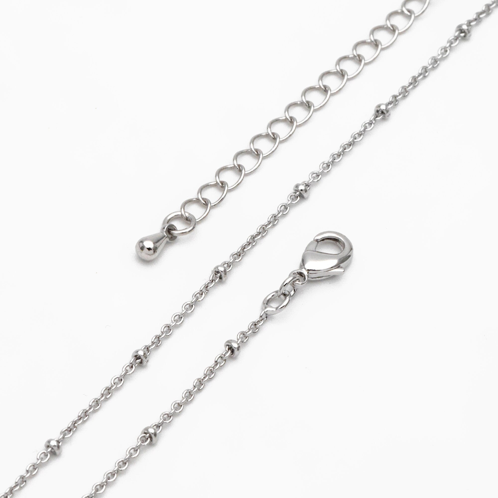Gold/ Rhodium plated Brass Satellite Chains 1.4mm, Finished Dainty Necklace with Extender Chain, Ready to Wear 18 Inch (#LK-312)